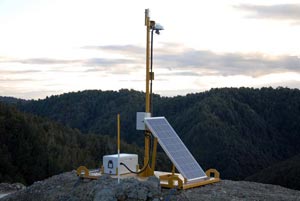 Solar powered camera assembly in use at the Globe Progress mine